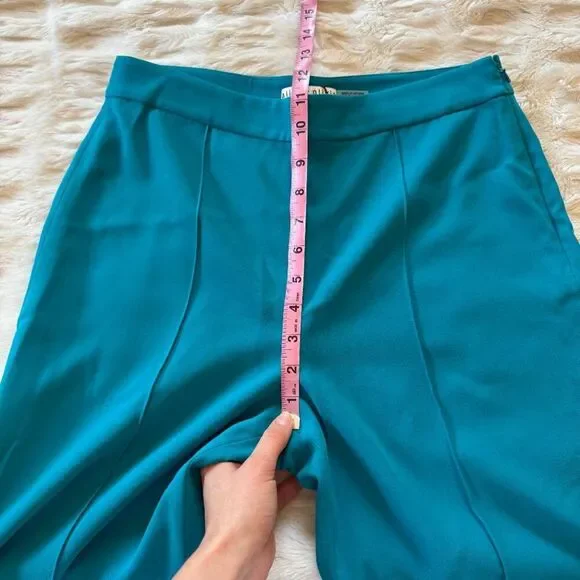 Alice + Olivia Turquoise Wide Leg Pants - Picture 7 of 9